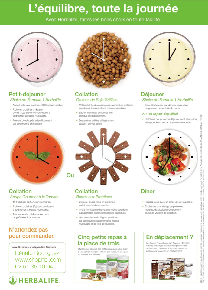 5 repas pour un programme minceur herbalife