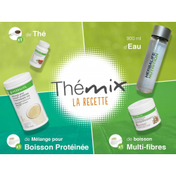 Pack minceur Thémix Herbalife Nutrition. Pack de 3 produits avec 1 thé + 1 boisson multi-fibres + 1 boisson protéinée (PDM)