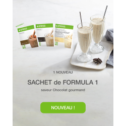 7 sachets Boisson minceur Formula 1 Herbalife Nutrition de 26g pour 220 kcal. 3 saveurs