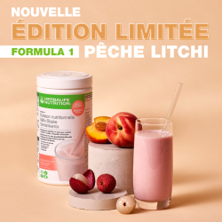 Boisson minceur Formula 1 Herbalife nutrition pêche lichi édition limitée