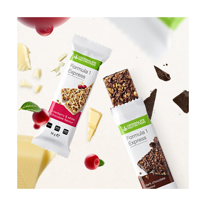 Pack Duo F1 + 7 barres repas cranberry chocolat blanc Herbalife