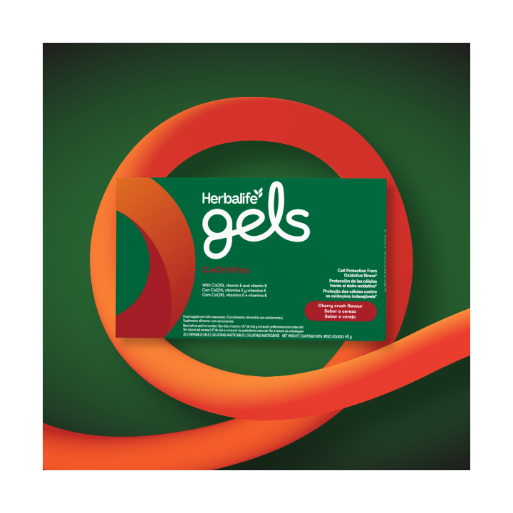 Herbalife Gels CoQ10Vita saveur cerise. Boîte de 30 gommes gel à sucer et mâcher