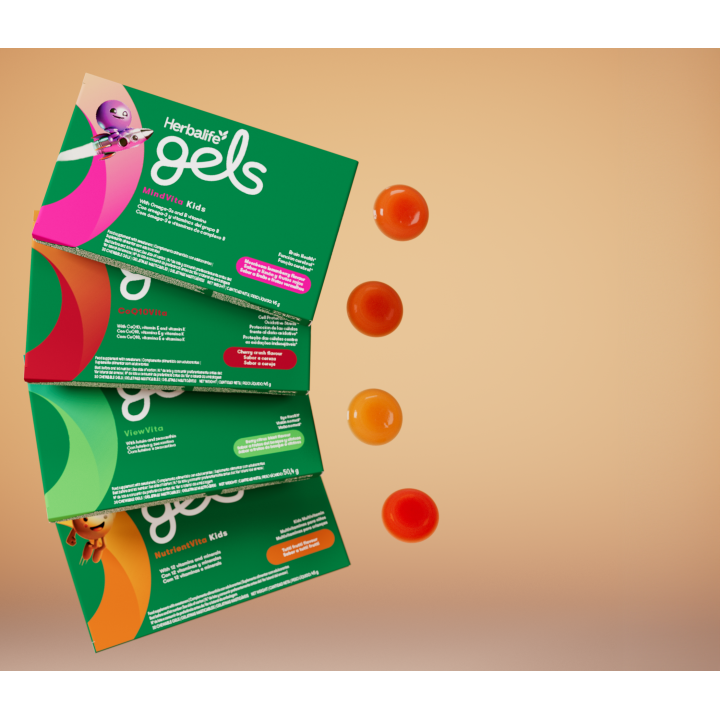 Herbalife Gels NutrientVita Kids pour les enfants saveur tutti frutti. Boîte de 30 gommes gel à sucer et mâcher