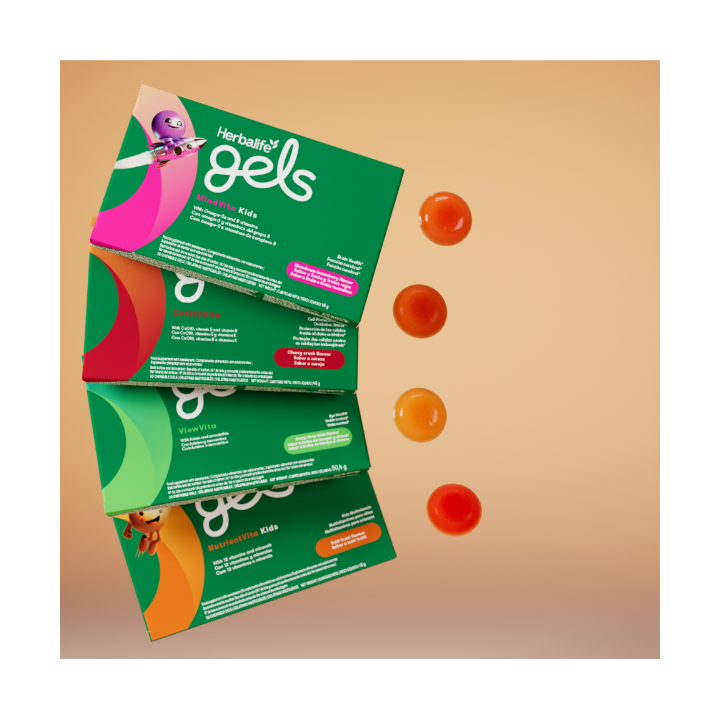 Herbalife Gels ViewVita saveur baies rouges et agrumes. Boîte de 30 gommes gel à sucer et mâcher