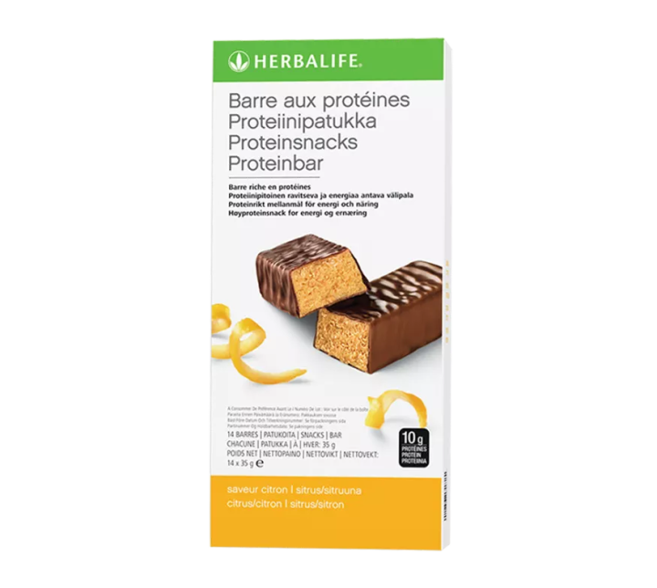 Barres protéines Herbalife sport citron enrobées de chocolat