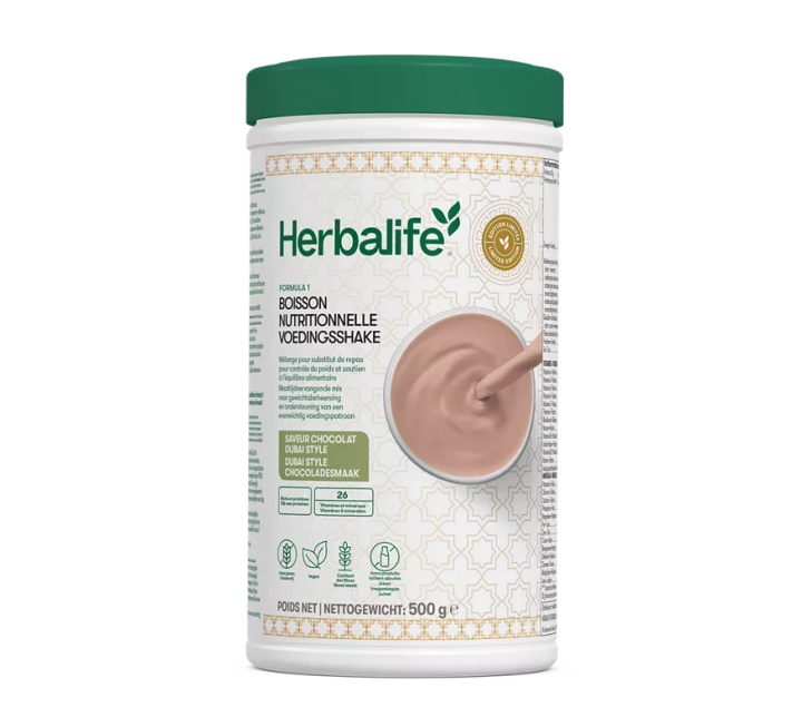 Boisson Formula 1 chocolat Dubaï style Herbalife Nutrition. Edition limitée