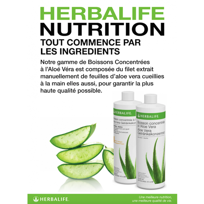 Boisson concentrée à l'Aloe Vera, saveur Mangue ou Boisson concentrée à l'Aloe Vera, saveur Mangue ou