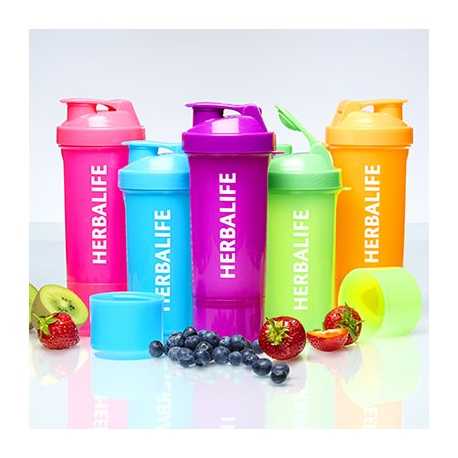 Shaker fluo (5 coloris disponibles) gradué avec ailette hermétique Herbalife