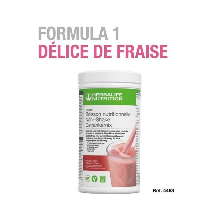 Nouvelle boisson Formula 1 Herbalife délice de fraise en poudre 