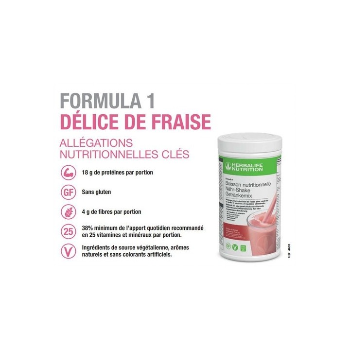 Profitez d'une nutrition équilibrée avec le repas prise de poids Herbalife délice de fraise 