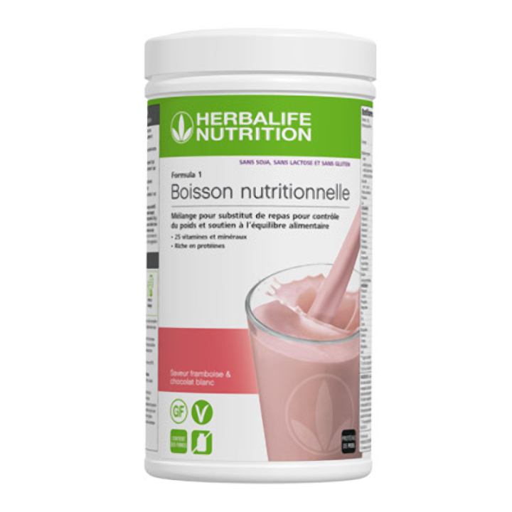 Nouvelle boisson Formula 1 Herbalife framboise et chocolat blanc 