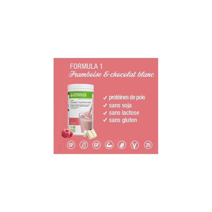 Boisson Formula 1 Herbalife framboise & chocolat blanc pour stabiliser le poids