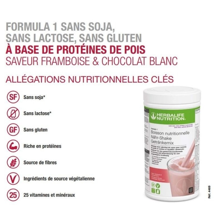 Profitez d'une nutrition équilibrée avec le repas prise de poids Herbalife framboise & chocolat blanc