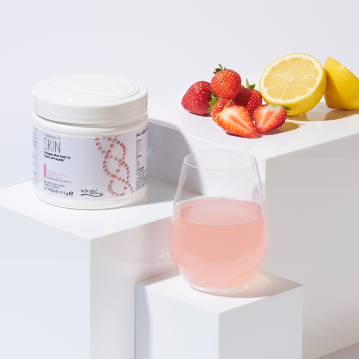Collagen Skin Booster Herbalife – Boisson au collagène fraise citron