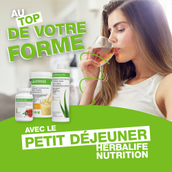 Petit-Déjeuner Herbalife Nutrition. Starter matinal composé de 3 produits Herbalife essentiels