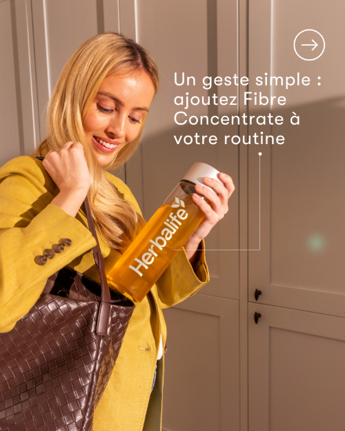 Boisson fibre concentrate Herbalife au travail