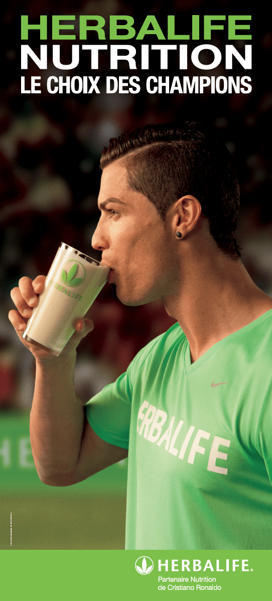 Cristiano Ronaldo, champion et triple ballon d'or sponsorisé par Herbalife